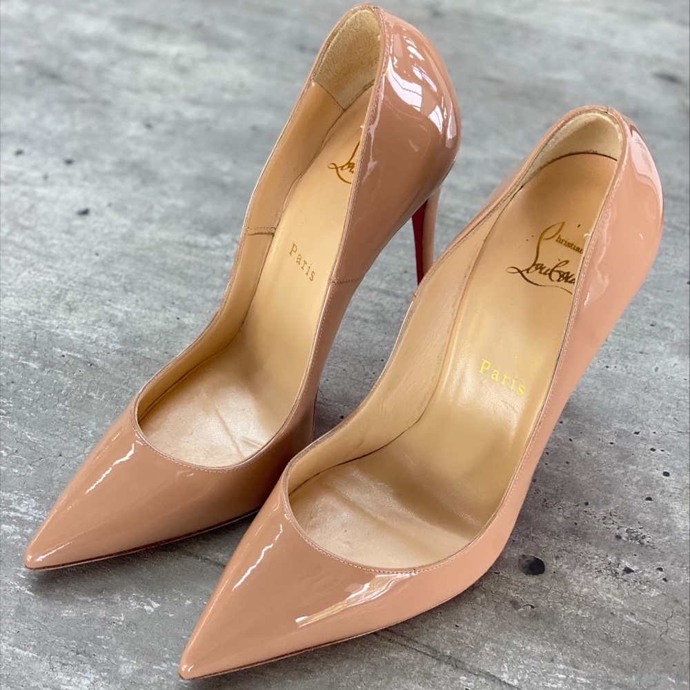 Louboutin So Kate Nude Patent Heels Size 39